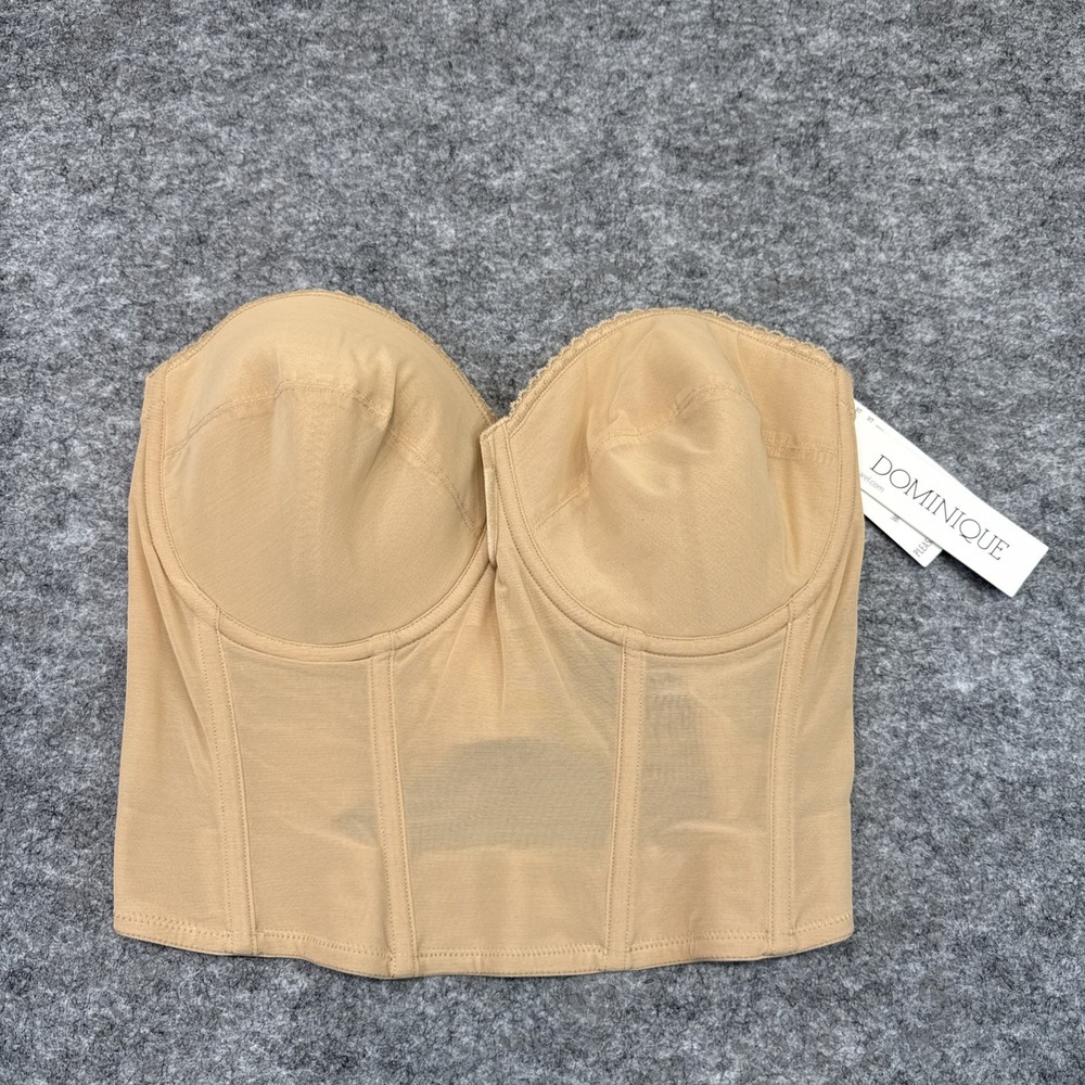 NEW Dominique bridal strapless longline bustier bra 36DD v-wire backless 6390